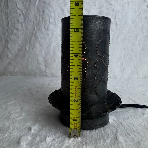 Rustic Punched Tin Electric Accent Lamp Primitive Country Decor Tinware Tinworks - Picture 7 of 7